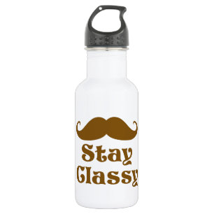 Blijf Classy Mustache Waterfles