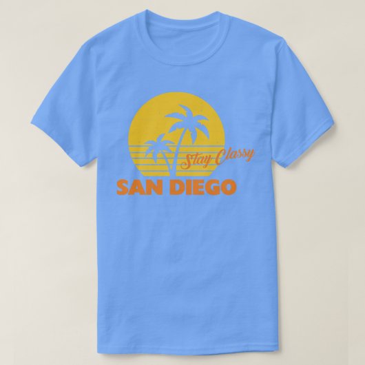 Blijf Classy San Diego zonsondergang design T-shirt (Design voorkant)