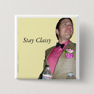 Blijf Classy Vierkante Button 5,1 Cm