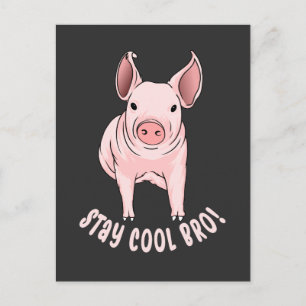 Blijf Cool Bro Funny Pig Briefkaart