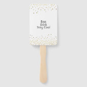 Blijf Cool Gold Confetti Foto Wedding Hand Fans Handwaaier (Achterkant)