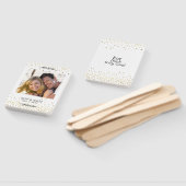 Blijf Cool Gold Confetti Foto Wedding Hand Fans Handwaaier (Niet-gemonteerd)