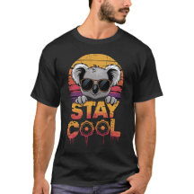 Blijf cool Koala T-shirt | Retro Sunset Koala Grap