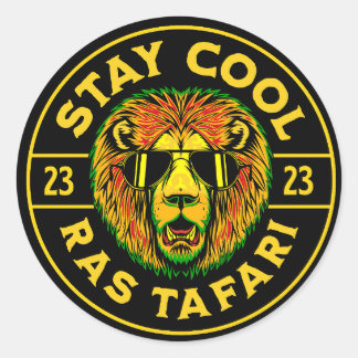 Blijf Cool Ras Tafari Button Sticker
