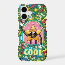 Blijf Cool Ster – Retro Strips Pop Hoesje