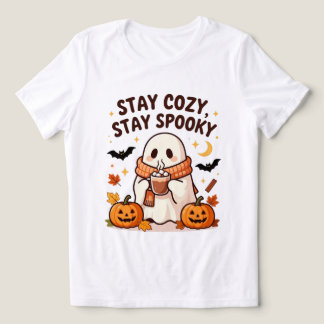 Blijf Cozy Blijf Spooky Cute Geest Halloween T-Shi Tri-Blend Shirt