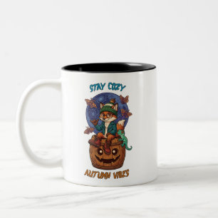 Blijf Cozy Herfst Sfeer Knuffel Vos Pompoen Tweekleurige Koffiemok