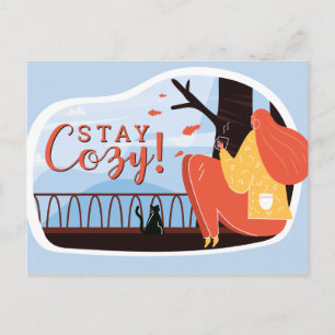 Blijf Cozy Hygge Herfst FolkArt Decor VOEG NAAM TO Briefkaart