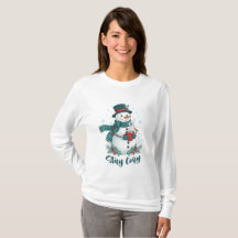 Blijf Cozy Winter Sneeuwman Met Warme Chocolademel
