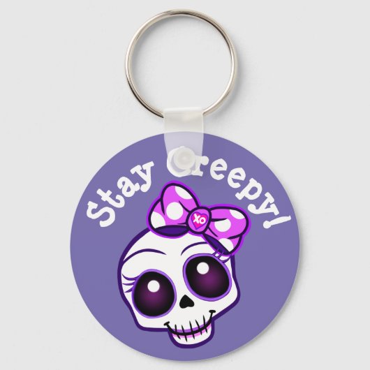 "Blijf Creepy!" Creepy Kawaii Button Sleutelhanger (Voorkant)