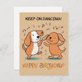 "Blijf dansen!" Kaart van de geboorte met twee hon (Voorkant / Achterkant)