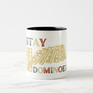 Blijf domineren   kettingreactie domino tweekleurige koffiemok