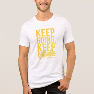 Blijf doorgaan, blijf groeien - Motivatie goudtypo Tri-Blend Shirt