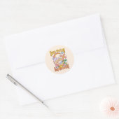 Blijf doorgaan, blijf groeien - Paddenstoel & Bloe Ronde Sticker (Envelop)