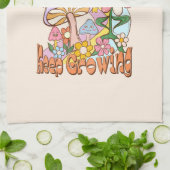 Blijf doorgaan, blijf groeien - Paddenstoelen & bl Theedoek (Gevouwen)