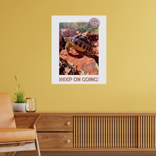 Blijf doorgaan Inspirerend coddiwompling schildpad Poster (Woonkamer 2)