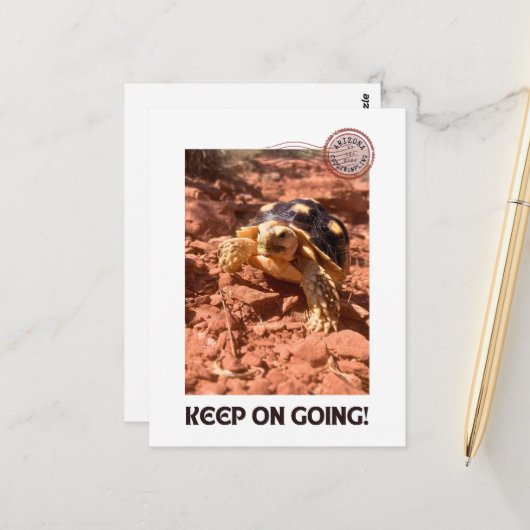 Blijf doorgaan Inspirerend coddiwompling Turtle Briefkaart (Voorkant / Achterkant in situ)