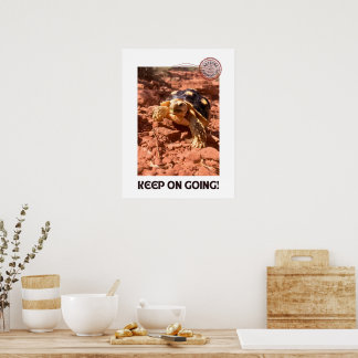 Blijf doorgaan Inspirerend coddiwompling Turtle Poster