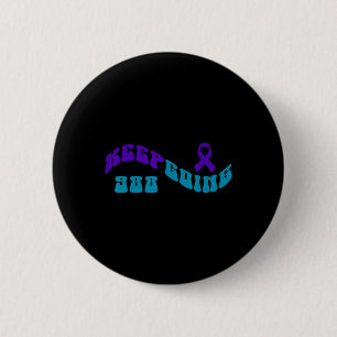Blijf doorgaan met Paarse Blauwgroen zelfmoordbewu Ronde Button 5,7 Cm