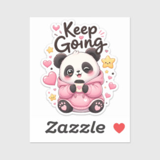 Blijf Doorgaan – Motivatie Panda Sticker