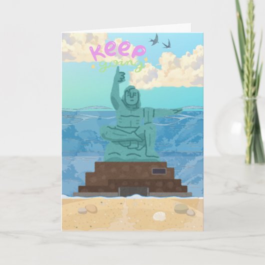 Blijf Doorgaan Nagasaki Vredesbeeld Cute Illustrat Kaart (Voorkant)