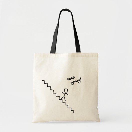 "Blijf doorgaan" steken man op trappen Tote Bag (Voorkant)