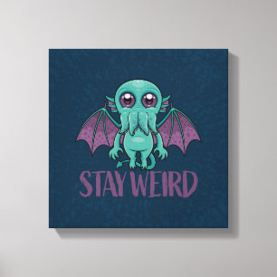 Blijf een rare Cute Cthulhu Monster Canvas Afdruk