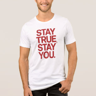 Blijf Eerlijk Blijf Jij Rood Vet Typografie Tri-Blend Shirt