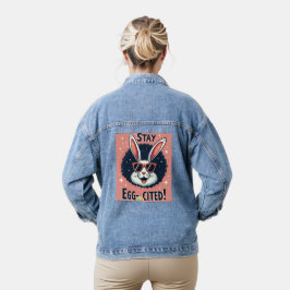 Blijf Egg-aangehaald!: Retro Easter Bunny Vibes Denim Jacket