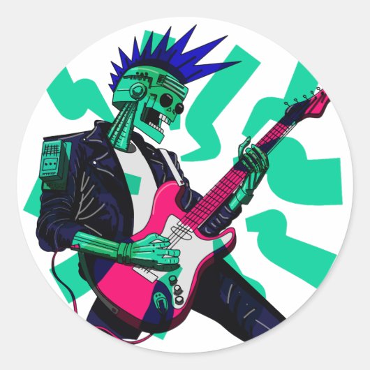 Blijf elektrisch ronde sticker (Voorkant)