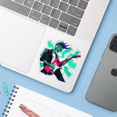 Blijf elektrisch sticker (Laptop met iPhone)