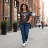 Blijf Fabulous Roze Struisvogel Dames- Grote Maat T-shirt