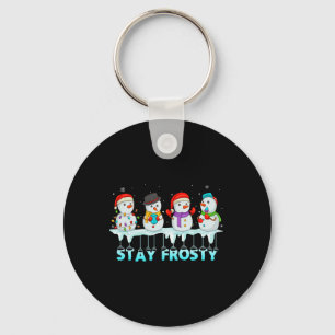Blijf Frosty Fun Christmas Cool Sneeuwman Vrouwen Sleutelhanger