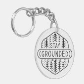 Blijf geaard mindfulness praktijk aarding sleutelhanger (Voorkant Links)