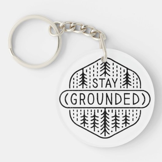 Blijf geaard mindfulness praktijk aarding sleutelhanger (Voorkant)