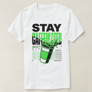 Blijf Geactiveerd Neon Punk Groene Koffiekop T-shirt