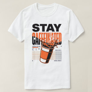 Blijf Geactiveerd Neon Punk Oranje Koffiekop T-shirt