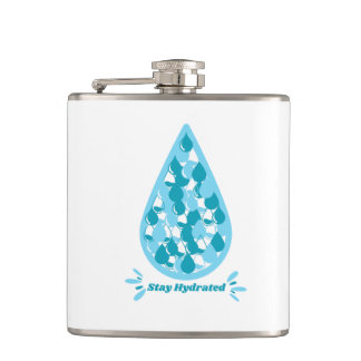 Blijf gehydrateerd blauw en wit heupfles