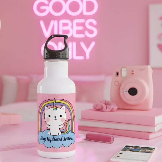 Blijf gehydrateerd Cat Unicorn Waterfles