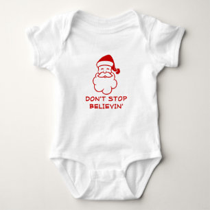 Blijf geloven Grappige kerstman jumpsuit Romper