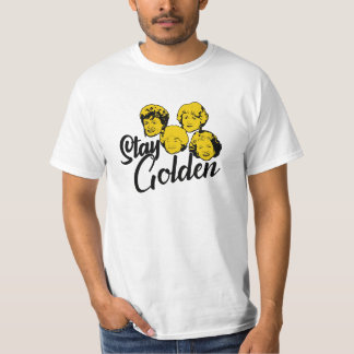 Blijf gewoon goudkleurig met vier meisjes t-shirt