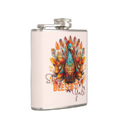 Blijf gezegend met kleurrijke kalkoen heupfles (Rechts)