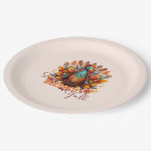 Blijf gezegend met kleurrijke kalkoen papieren bordje (Gekanteld)