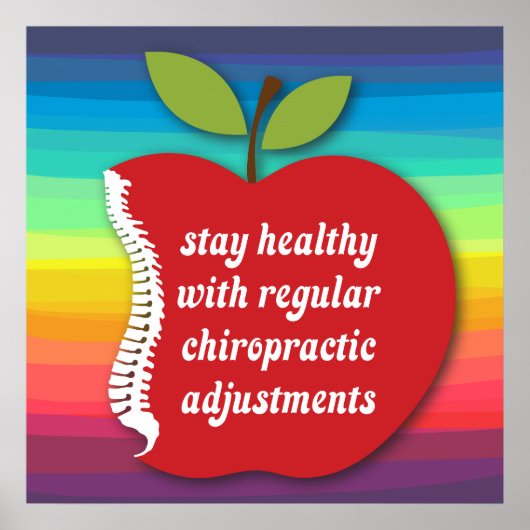 Blijf gezond (Apple) Chiropractisch Poster (Voorkant)
