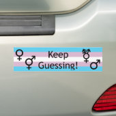 Blijf gissen! bumpersticker (Op auto)