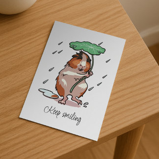 Blijf glimlachen Happy Guinea Pig Genieten van de Briefkaart