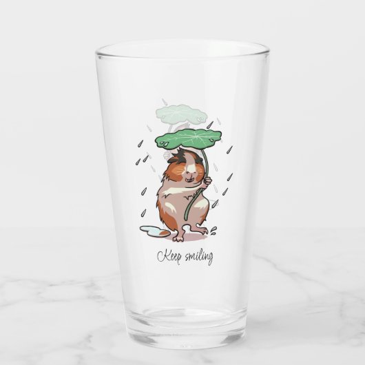 Blijf glimlachen Happy Guinea Pig Genieten van de Glas (Achterkant)