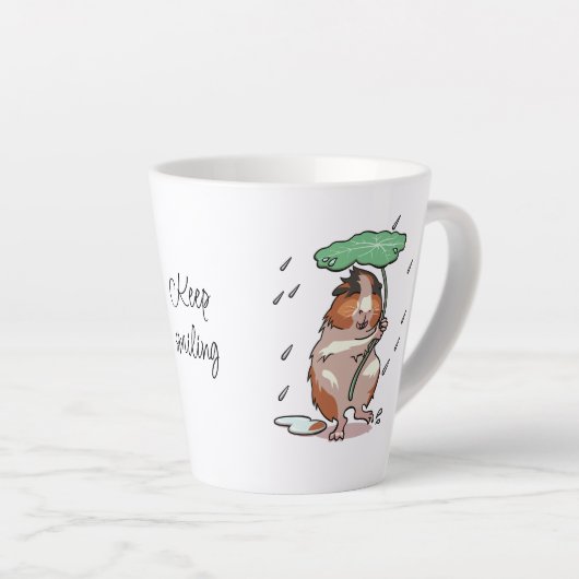 Blijf glimlachen Happy Guinea Pig Genieten van de  Latte Mok (Rechterhoek)