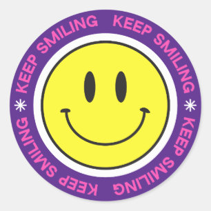 Blijf glimlachen ronde sticker