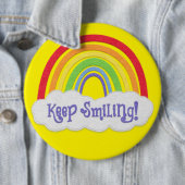 Blijf glimlachen! Vilt Regenboog Uitzicht Ronde Button 6,0 Cm (In situ)